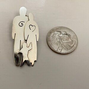 Vintage sterling silver family pin